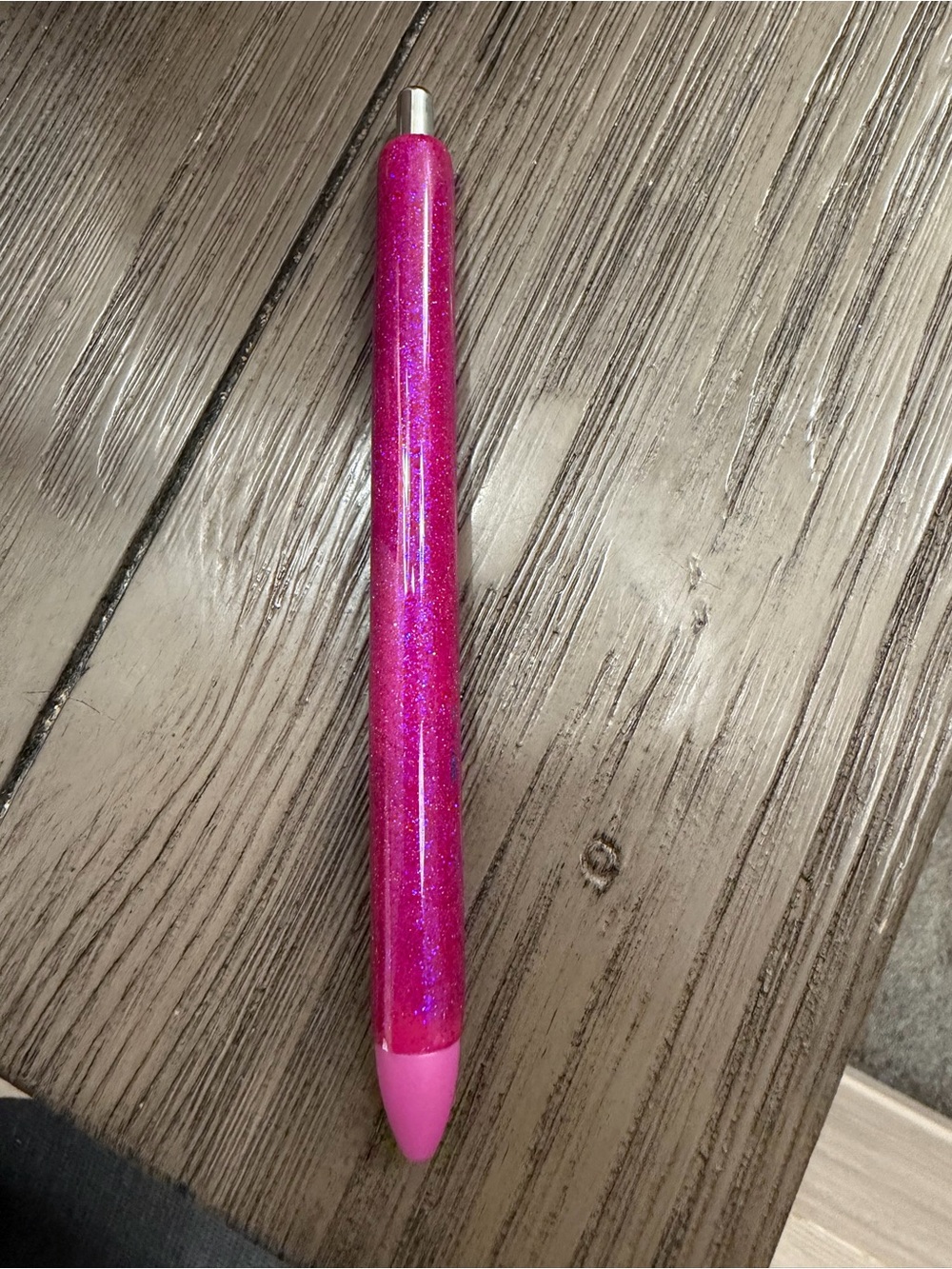 Pink Glitter epoxy pen